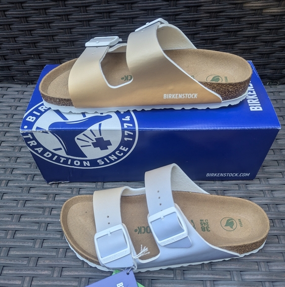 Birkenstock Arizona 38 Vegan Two Tone Ombre Sandals - Picture 2 of 8